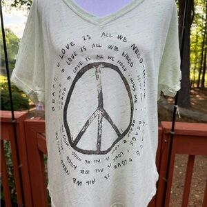 Miss Me Peace Sign Graphic T-Shirt